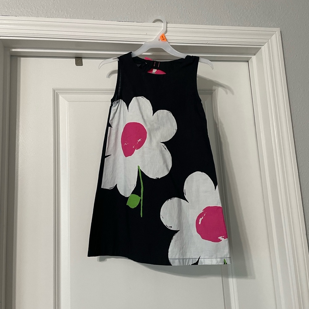 Gymboree Black and White Floral Kids Dress with Pink and Green Accents - Picture 2 of 5